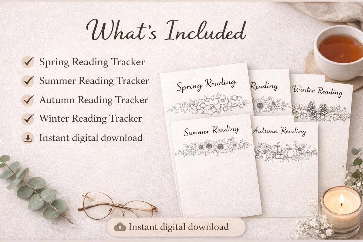 Seasonal Reading Tracker | A4 Printable for Reading Journal (PDF Download)