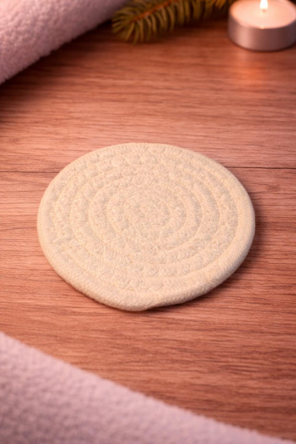 1x Rope Drink Coaster | Neutral Boho Table Decor | CHOOSE COLOUR