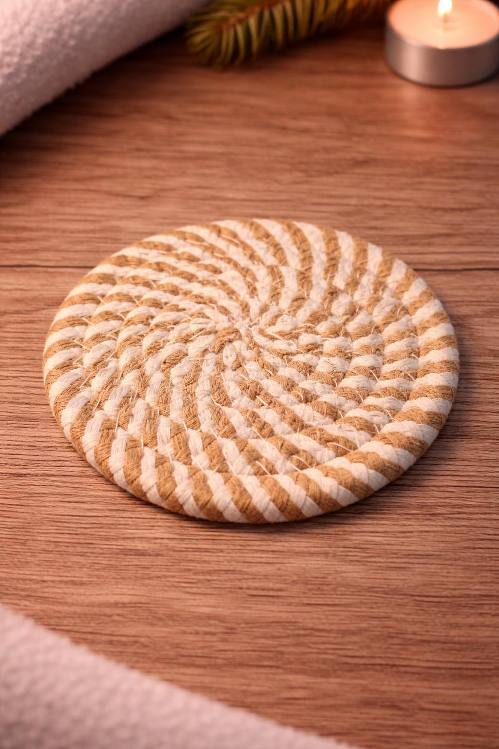 1x Rope Drink Coaster | Neutral Boho Table Decor | CHOOSE COLOUR