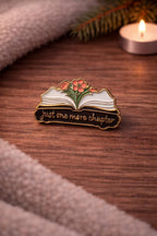Just One More Chapter  Enamel Pin | Floral Book Lover Badge, Reader Accessory
