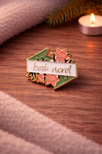 Book Nerd Enamel Pin | Floral Arrow Reader Accessory