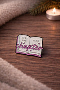 Just One More Chapter  Enamel Pin | Book Lover Reading Badge | Gold-Tone Metal Bookish Accessory