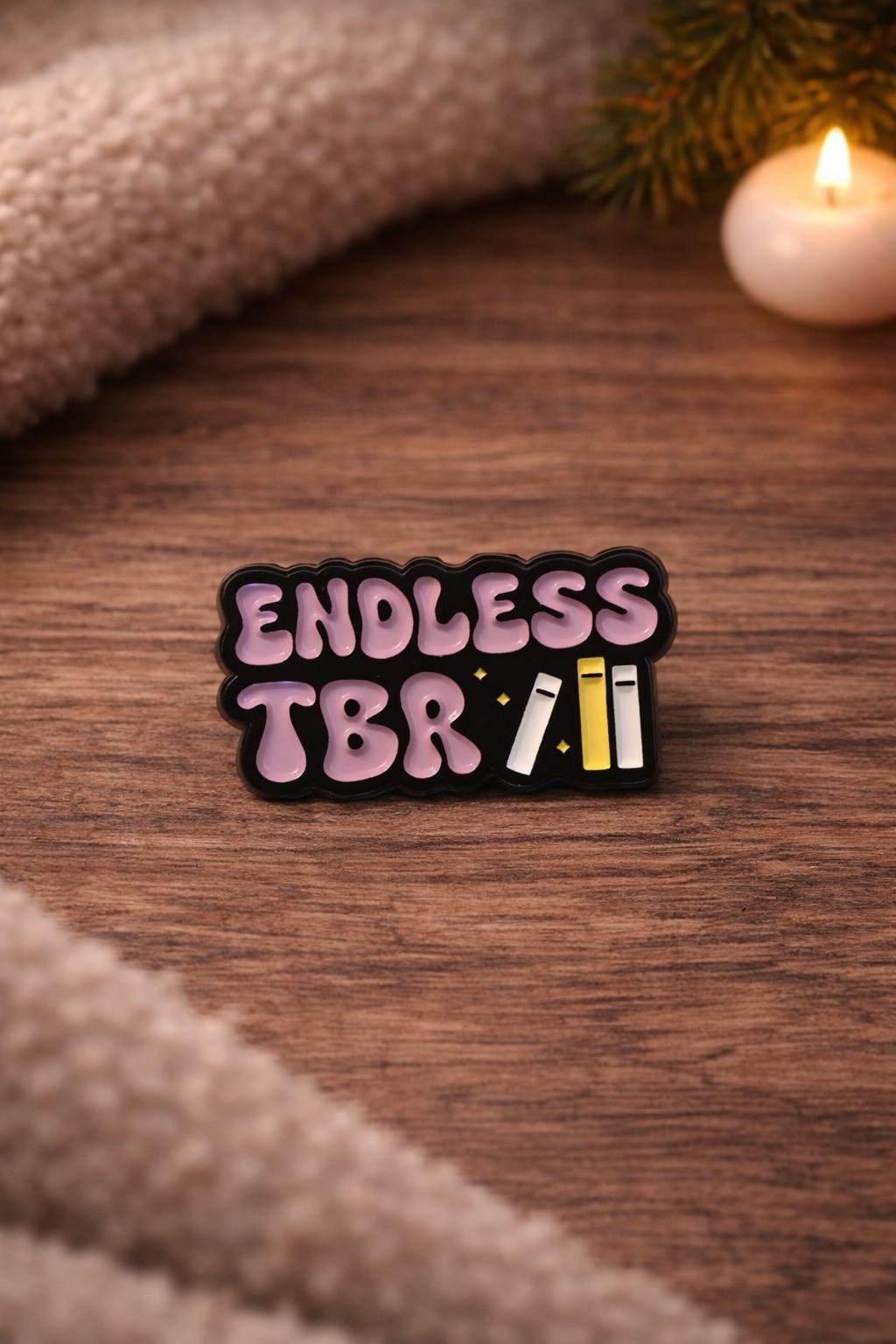 Endless TBR Enamel Pin | Book Lover Reading Badge (31mm x 17mm)