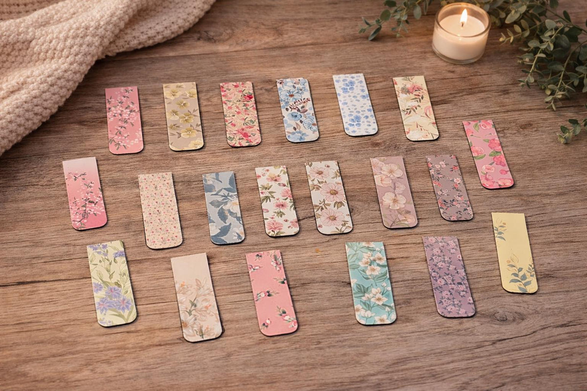 1x Floral Magnetic Bookmark | Pastel Reading Accessory (Random Design)