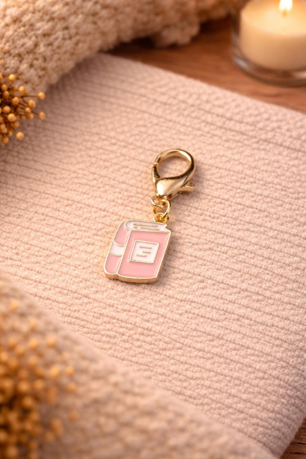 1x Mini Book Charm | Enamel Gold-Tone Clasp Accessory, Pastel Colors (CHOOSE COLOUR)