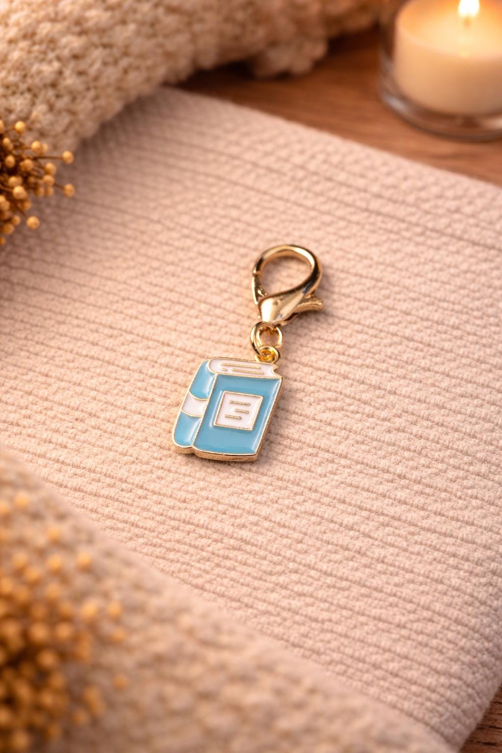 1x Mini Book Charm | Enamel Gold-Tone Clasp Accessory, Pastel Colors (CHOOSE COLOUR)