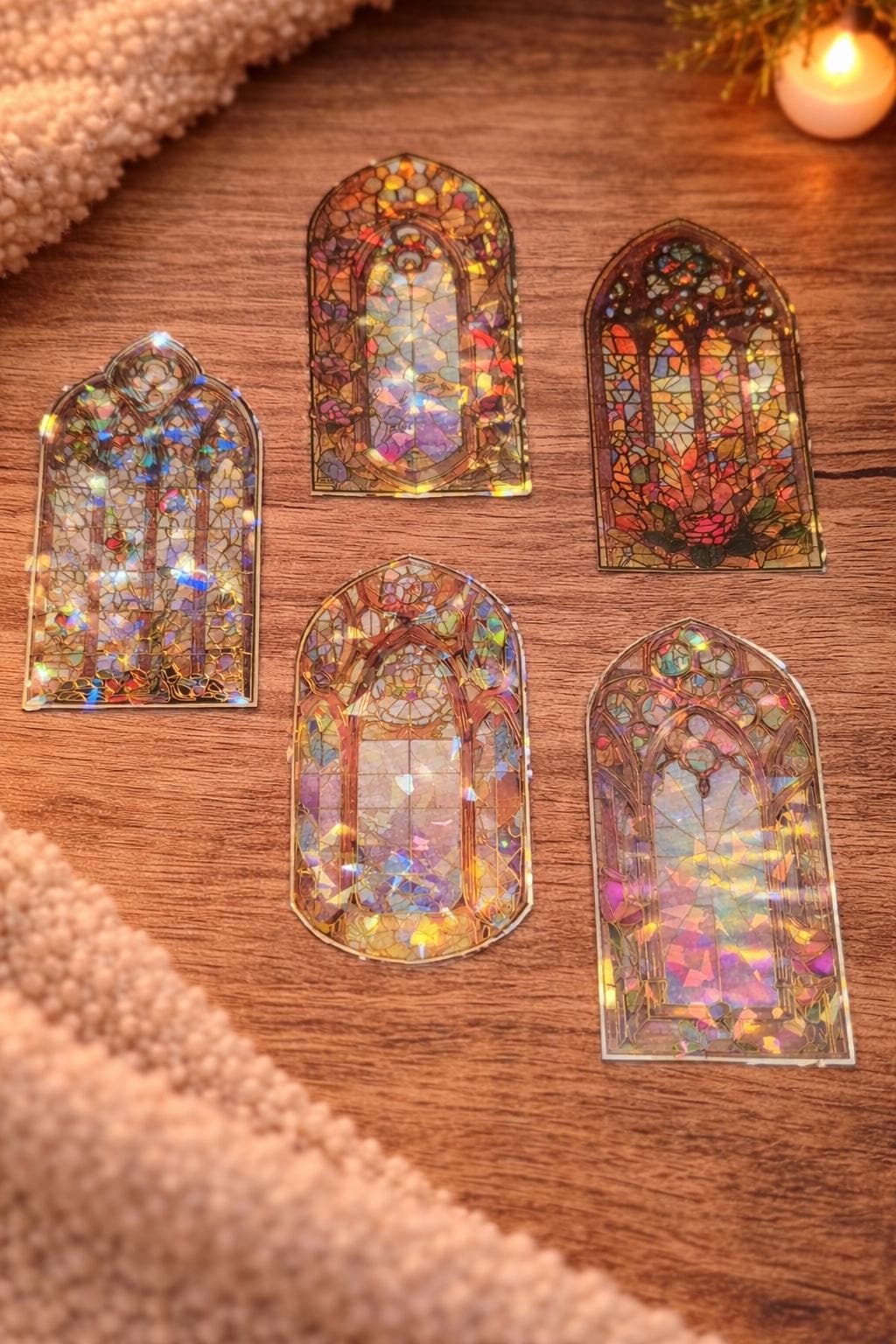 1x Stained Glass Effect Bookmark | Transparent Acetate | Iridescent Fantasy Book Lover Gift (Choose Colour)