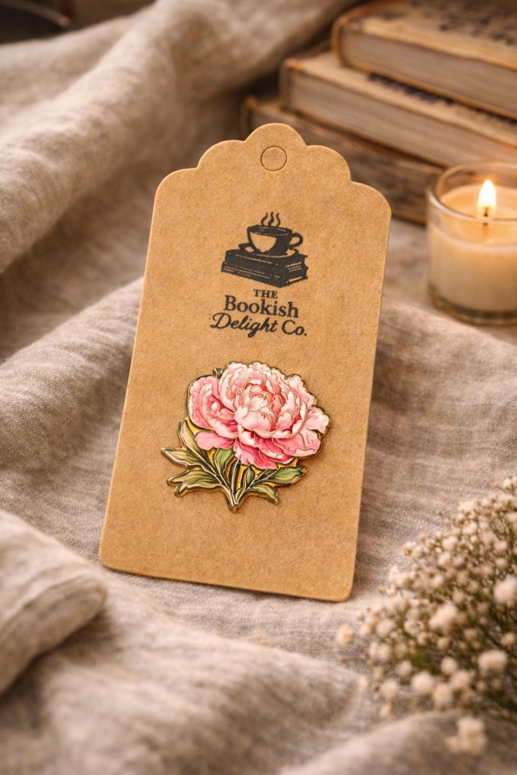 Pink Peony Enamel Pin | Floral Pin Badge | Pink Flower Brooch | Cottagecore Gift | Nature Lover Accessory