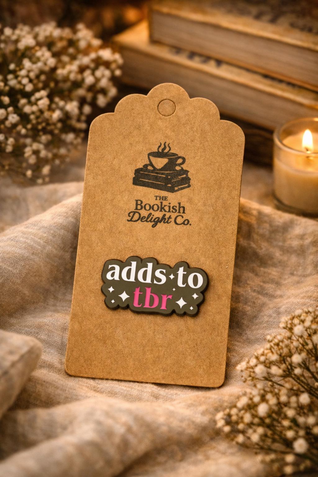 Adds To TBR Enamel Pin | Funny Book Lover Badge, Reader Humour, Bookish Gift Pile