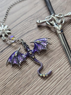 Sword & Dragon Bookmark  Fantasy Metal Bookmark with Charm