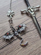 Sword & Dragon Bookmark  Fantasy Metal Bookmark with Charm