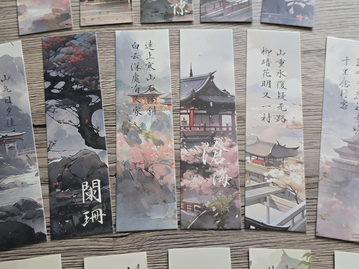 Japanese Style Bookmarks  Delicate Scenery, Seasonal Colors (Random Design)
