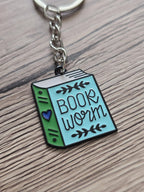 Book Worm Keyring  Enamel Book Lover Accessory (8.6cm)