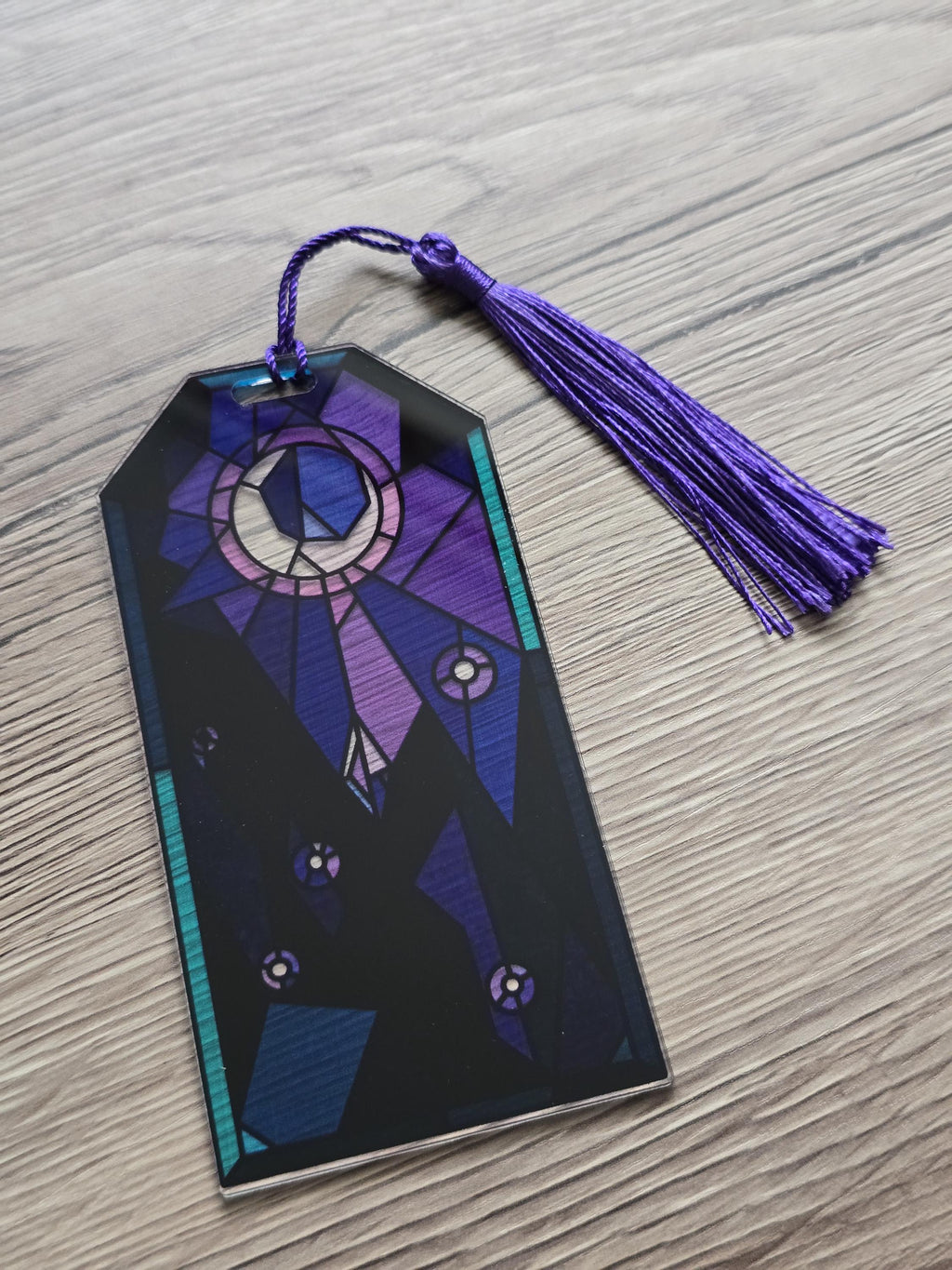 1x Sun or Moon Bookmark  Celestial Stained Glass Style Bookmark Solar Lunar