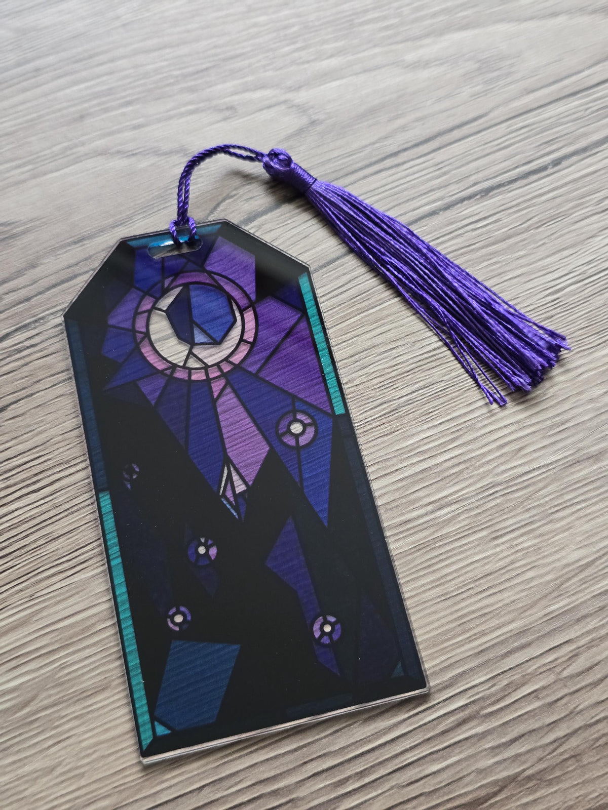 1x Sun or Moon Bookmark  Celestial Stained Glass Style Bookmark Solar Lunar