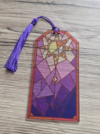 1x Sun or Moon Bookmark  Celestial Stained Glass Style Bookmark Solar Lunar