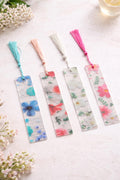 1x Floral Acrylic Bookmark  Pressed Flower Style Bookmark with Tassel