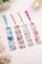 1x Floral Acrylic Bookmark  Pressed Flower Style Bookmark with Tassel