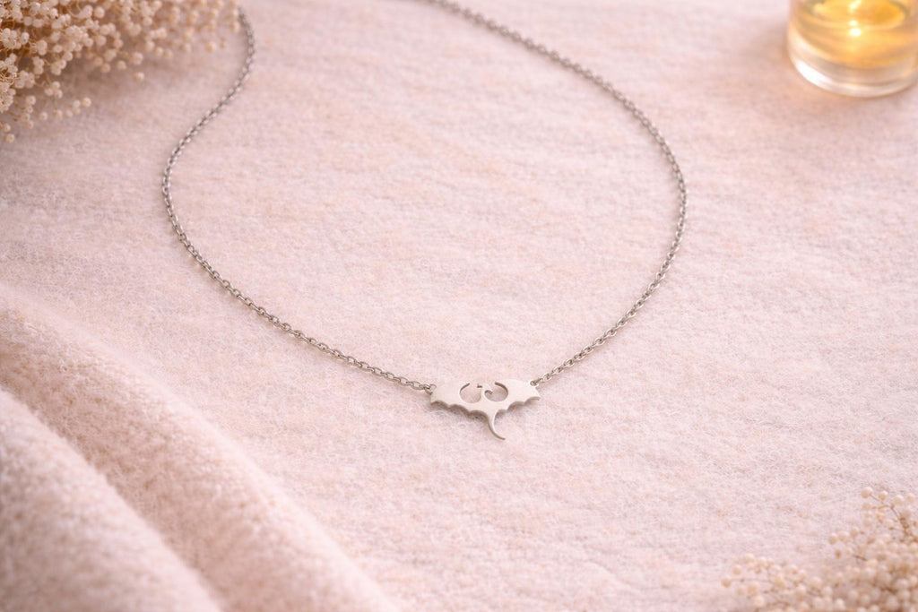 Stainless Steel Dragon Necklace  Minimal Fantasy Jewellery (Gold or Silver)
