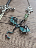 Sword & Dragon Bookmark  Fantasy Metal Bookmark with Charm
