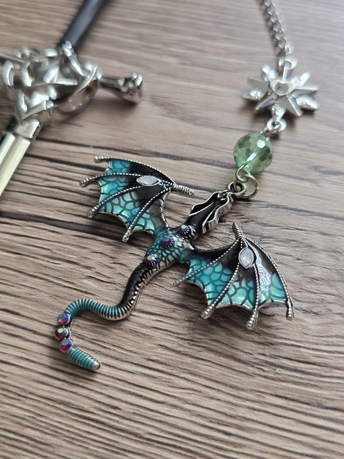 Sword & Dragon Bookmark  Fantasy Metal Bookmark with Charm
