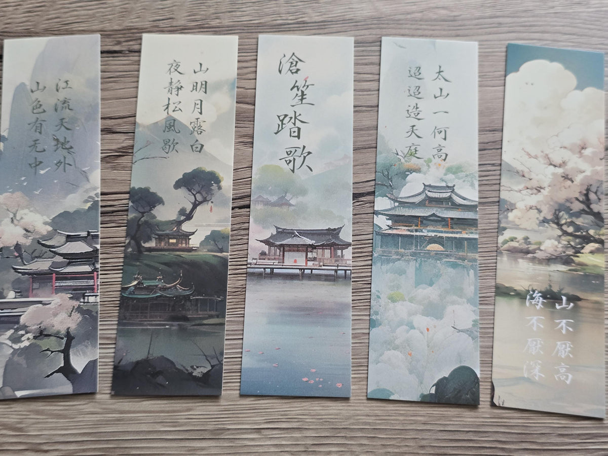 Japanese Style Bookmarks  Delicate Scenery, Seasonal Colors (Random Design)