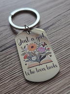 Just a Girl Who Loves Books Keyring  Book Lover Gift
