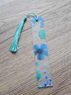 1x Floral Acrylic Bookmark  Pressed Flower Style Bookmark with Tassel