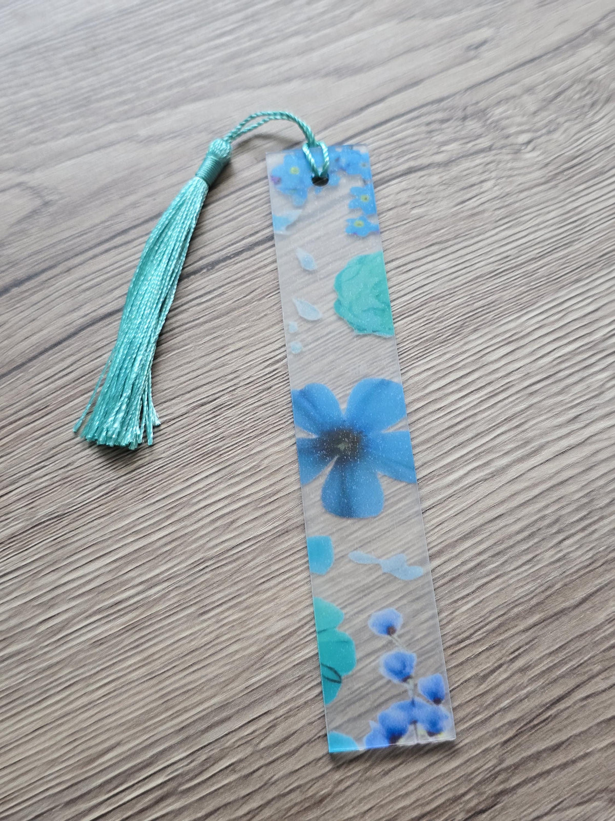 1x Floral Acrylic Bookmark  Pressed Flower Style Bookmark with Tassel