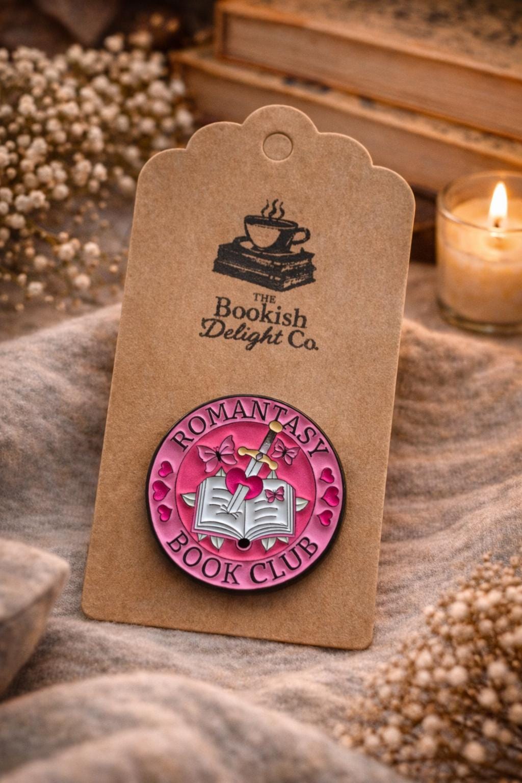 Romantasy Book Club Enamel Pin  Fantasy Romance Reader Accessory
