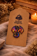 Stained Glass Dragon Enamel Pin | Fantasy Reader Accessory, Book Lover Gift