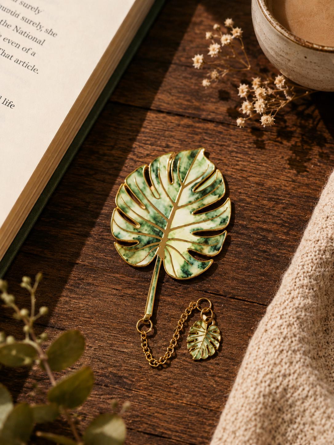 Metal Leaf Bookmark | Oak, Maple, Monstera Designs | Nature Inspired Reader Accessory