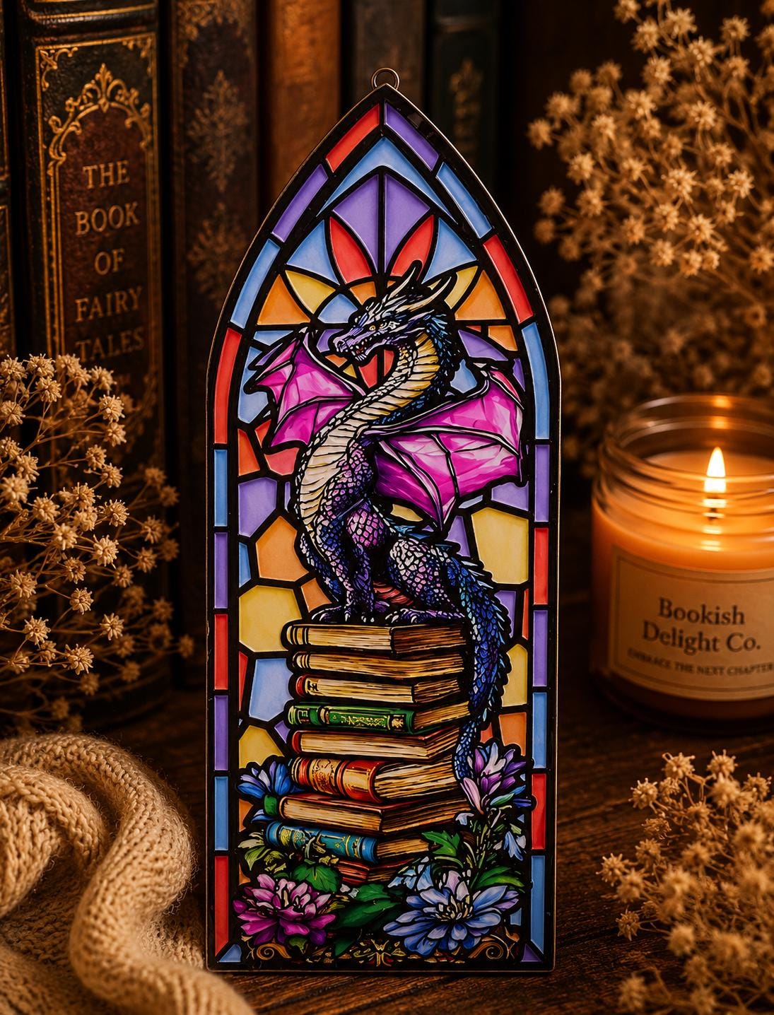 Stained Glass Fantasy Bookmark | Choose Your Design | Dragon or Sword Bookmark