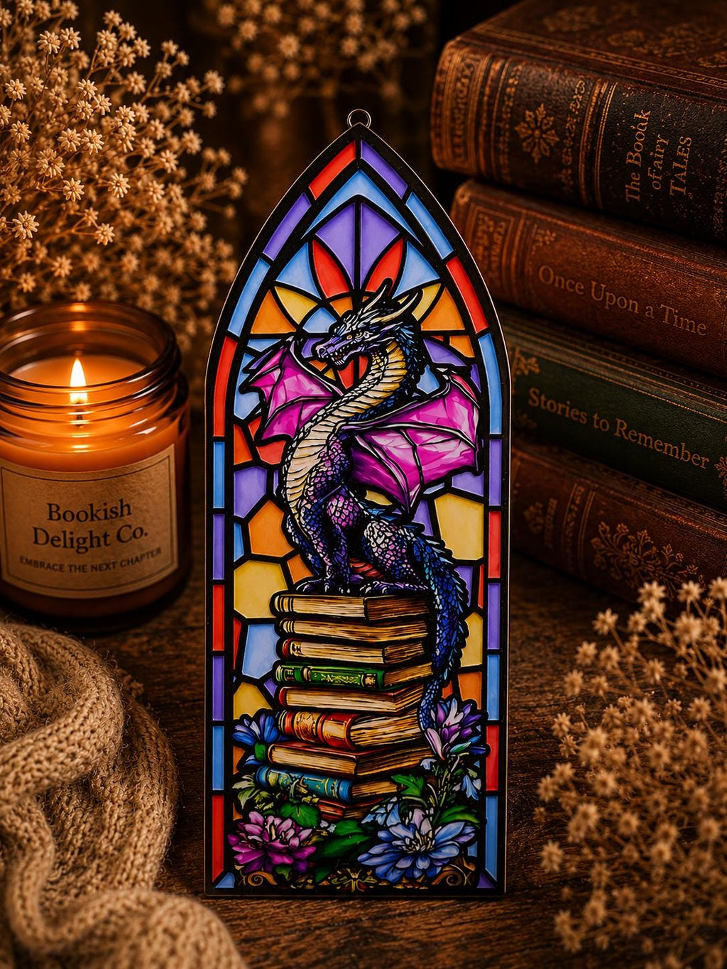 Stained Glass Fantasy Bookmark | Choose Your Design | Dragon or Sword Bookmark