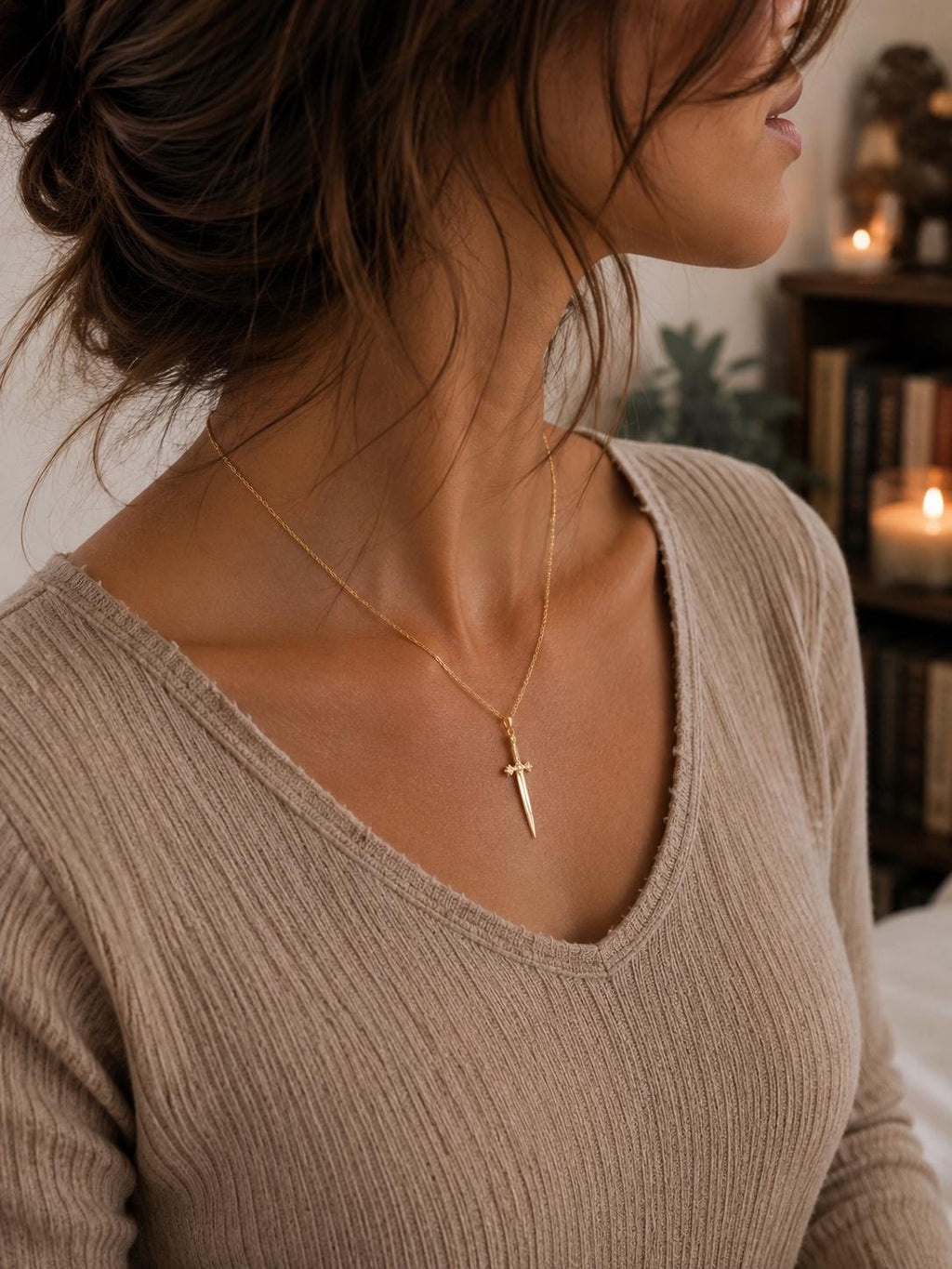 Dagger Necklace | Fantasy Jewellery | Dainty Sword Pendant | Book Lover Gift | Medieval Inspired Necklace | Adjustable Chain