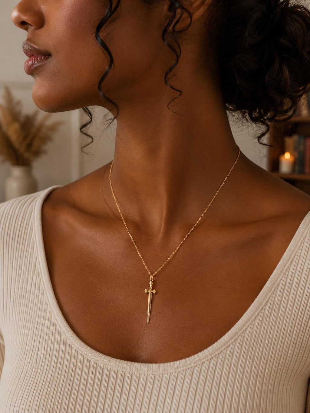 Dagger Necklace | Fantasy Jewellery | Dainty Sword Pendant | Book Lover Gift | Medieval Inspired Necklace | Adjustable Chain