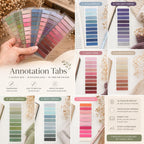 Annotation Tabs | 7 Colour Options | Translucent Book Tabs | Page Markers | Reading Annotation Kit | Sticky Tabs for Books & Planners