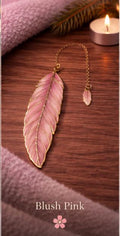 1x Feather Metal Bookmark with Gold Enamel Chain | Elegant Book Lover Accessory | Choose Colour