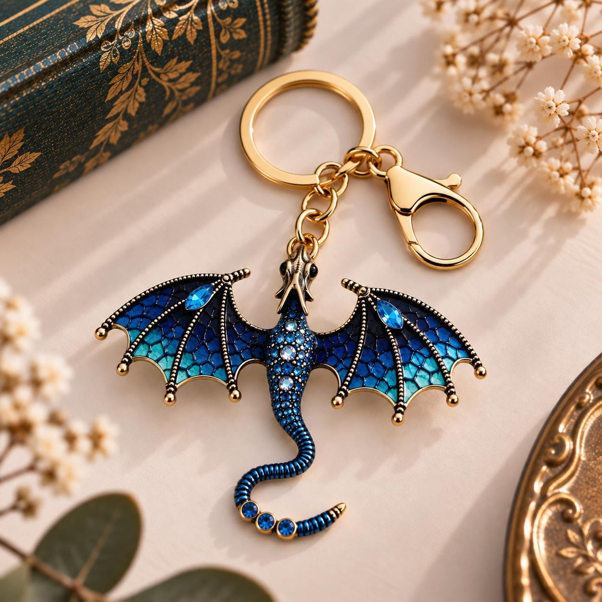 Dragon Keyring  Fantasy Bookish Charm (Multiple Colours)