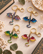 Dragon Keyring  Fantasy Bookish Charm (Multiple Colours)