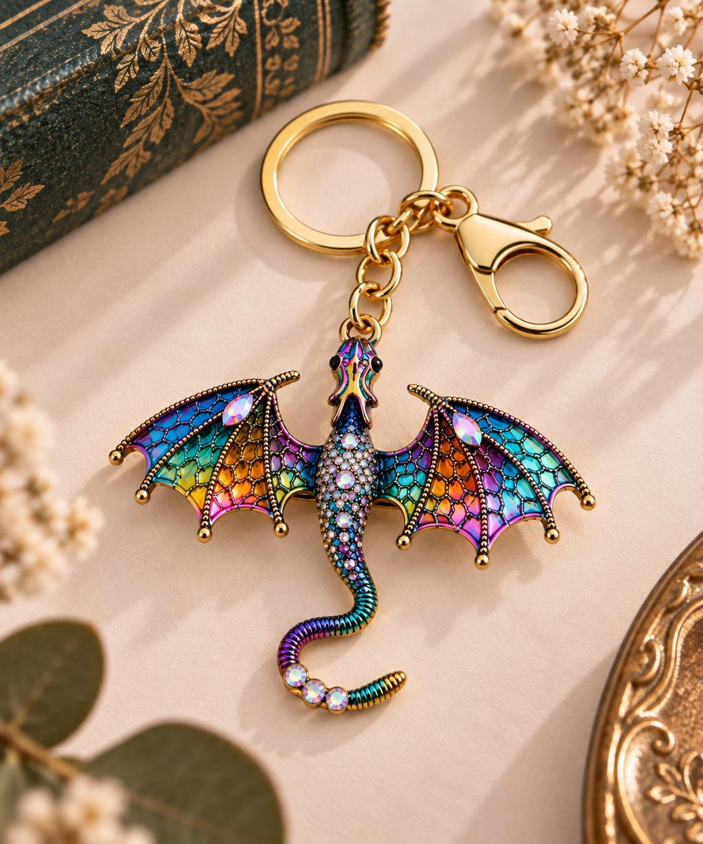 Dragon Keyring  Fantasy Bookish Charm (Multiple Colours)