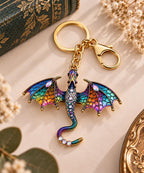 Dragon Keyring  Fantasy Bookish Charm (Multiple Colours)