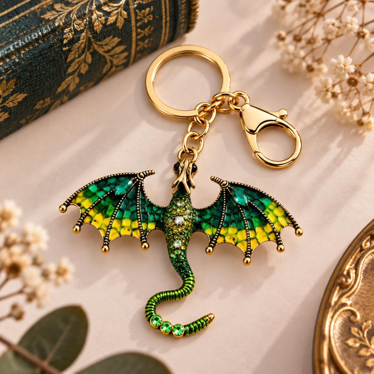 Dragon Keyring  Fantasy Bookish Charm (Multiple Colours)